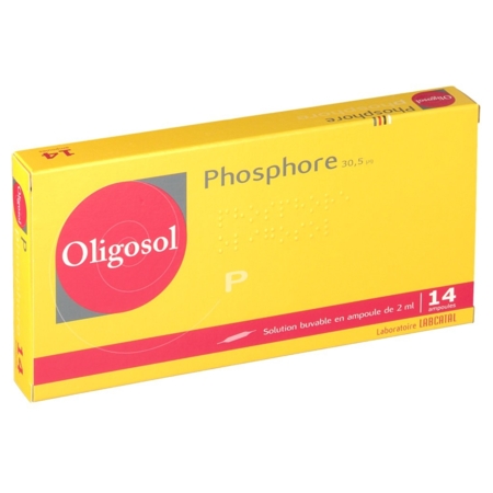 Oligosol phosphore solution buvable, 14 ampoules