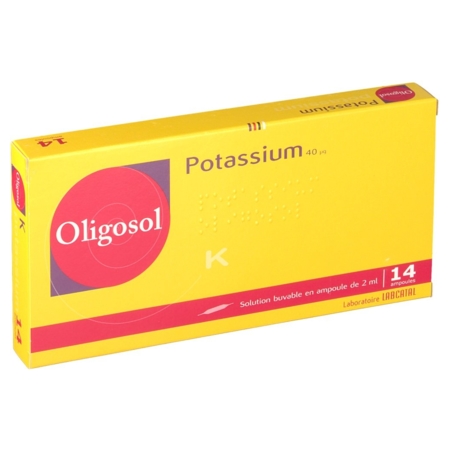 Oligosol potassium solution buvable, 14 ampoules