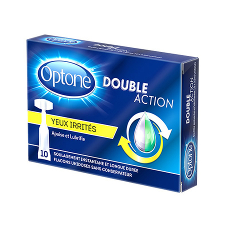 Optone Double Action Monodose Yeux Irrités, 10 Unidoses