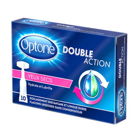 Optone Double Action Yeux Secs, 10 Unidoses