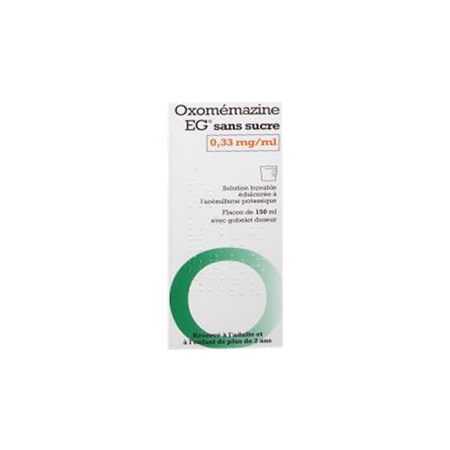 Oxomemazine EG 0,33 mg/ml Sans Sucre, Flacon de 150 ml de Solution Buvable