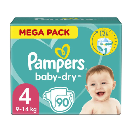 Pampers Baby-dry mega pack taille 4 90 couches