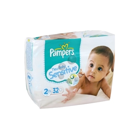 Pampers new baby sensitive  - taille 2 (3-6kg) - 32 couches