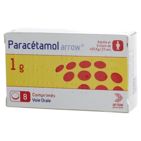 Paracetamol arrow 1 g, 8 comprimés