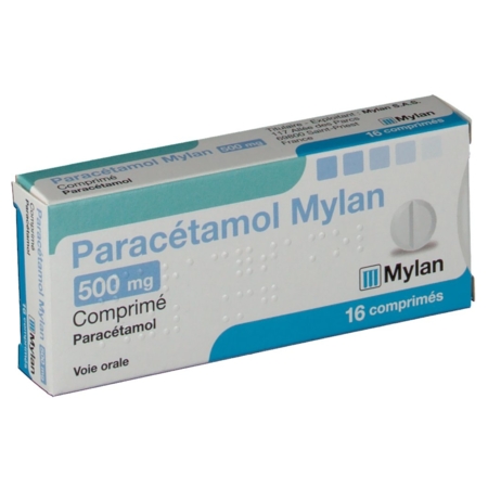 Paracetamol mylan 500 mg, 16 comprimés
