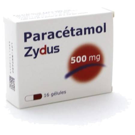 Paracetamol zydus 500 mg, 16 gélules