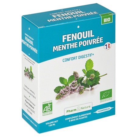 Pharm&Nature Fenouil Menthe poivrée, 10 ampoules