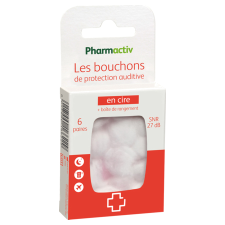 Pharmactiv Les Bouchons de Protection Auditive en Cire, 8 paires
