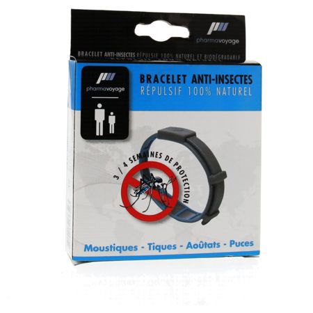 Pharmavoyage bracelets anti-insecte naturel (bleu/gris)