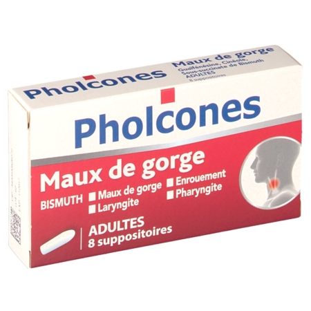 Pholcones bismuth adultes, 8 suppositoires