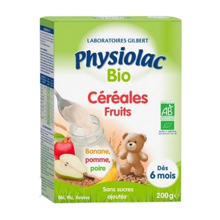 Physiolac Bio Céréales Fruits, 200g