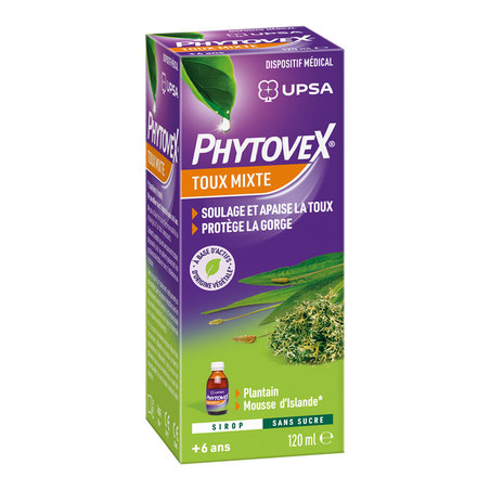 Phytovex Sirop Toux Mixte Sans Sucre, 120 ml