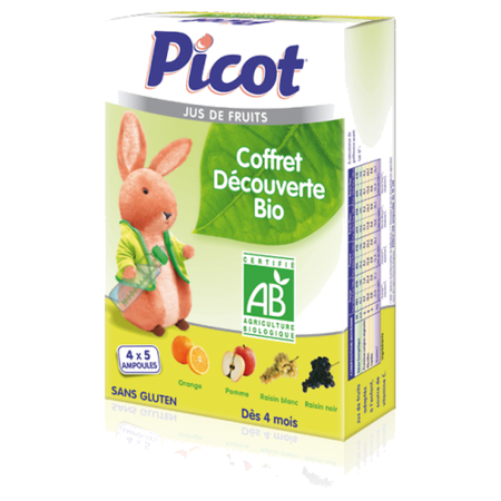 Picot coffret découverte bio - jus de fruit - 20 ampoules de 10 ml