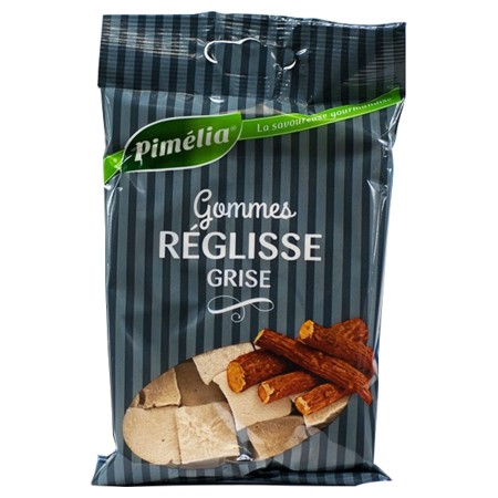 Pimelia gommes reglisse grise sachet, 110 g