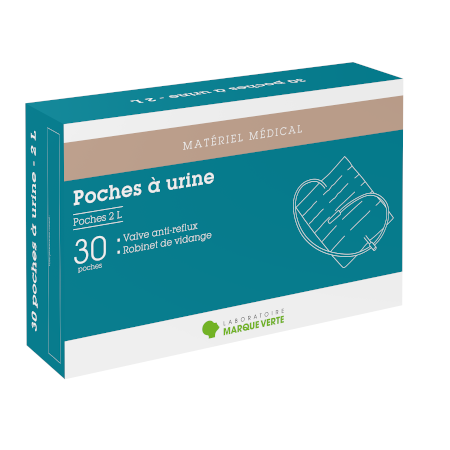 Poche à urine 2L, boîte de 30