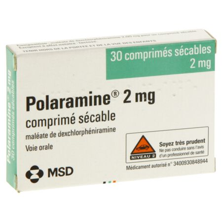 Polaramine 2 mg, 30 comprimés sécables