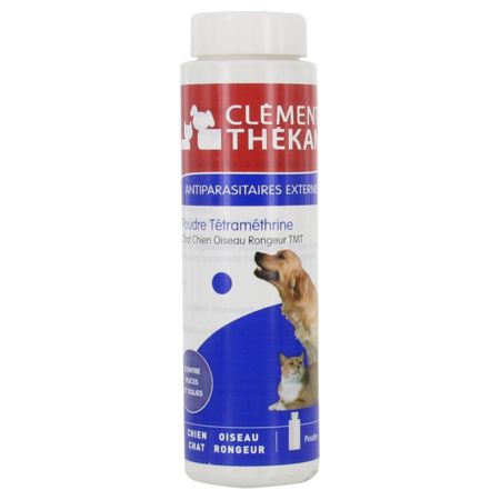 Poudre tetramethrine chat chien oiseau rongeur tmt, flacon poudreur de 150 g