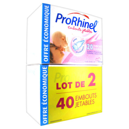 Prorhinel - 2 x 20 embouts jetables pour mouche bébé lot de 2
