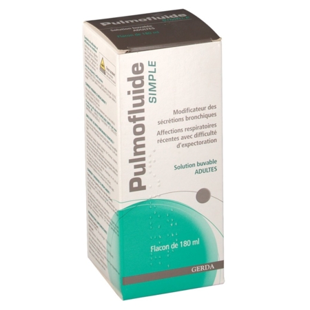 Pulmofluide simple, flacon de 180 ml de solution buvable