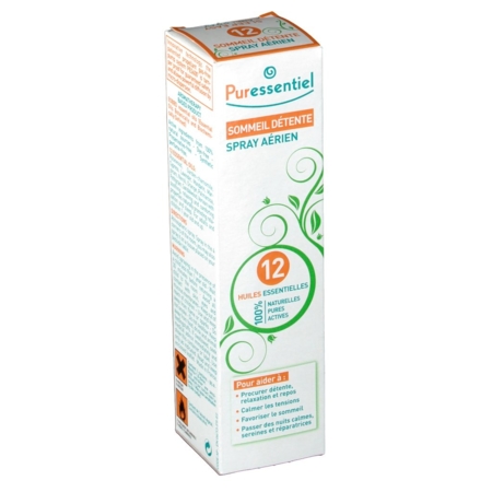 Puressentiel sommeil detente spray 12 huiles essentielles, spray de 75 ml