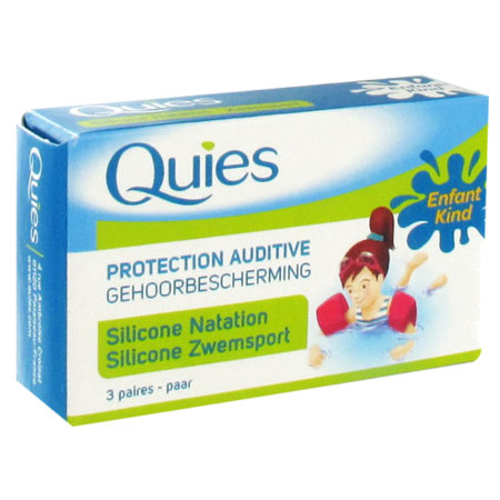 Quies protection auditive silicone natation pour enfants - 3 paires