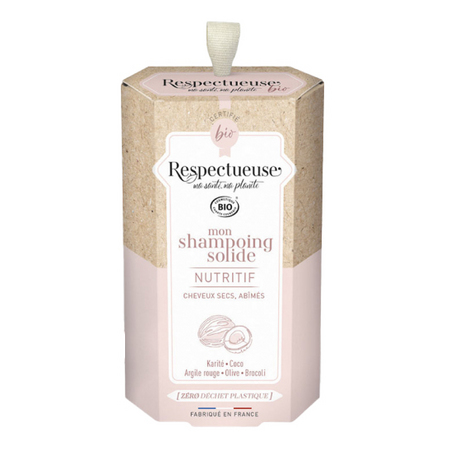 Respectueuse Mon Shampoing Solide Nutritif Bio, 75 g