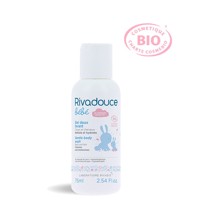 Rivadouce Gel Doux Lavant Bébé Bio, 75 ml