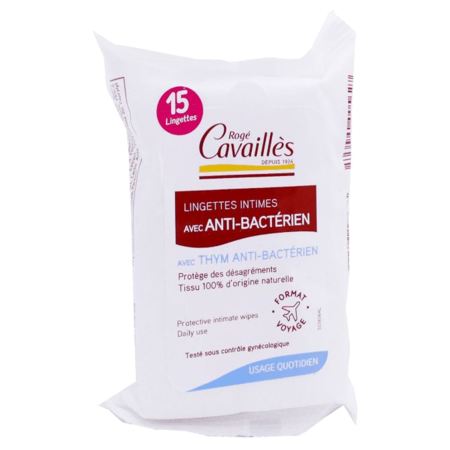 Rogé Cavaillès lingettes intimes anti-bactérienne x15