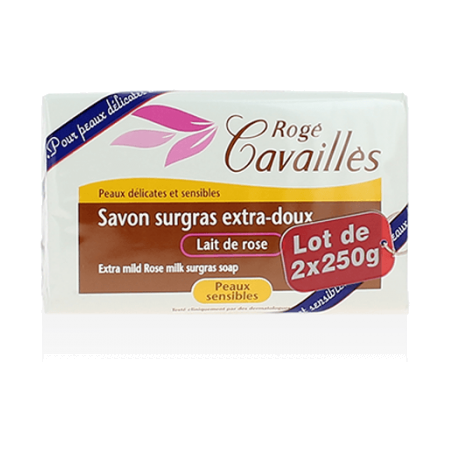 Rogé cavaillès savons solides - savon surgras extra doux lait de rose 250g