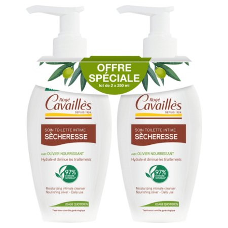 Rogé Cavaillès Soin Toilette Intime Sécheresse, 2 x 250 ml