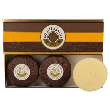 Roger & gallet coffret 3 savons parfumés bois d'orange 3x100 g