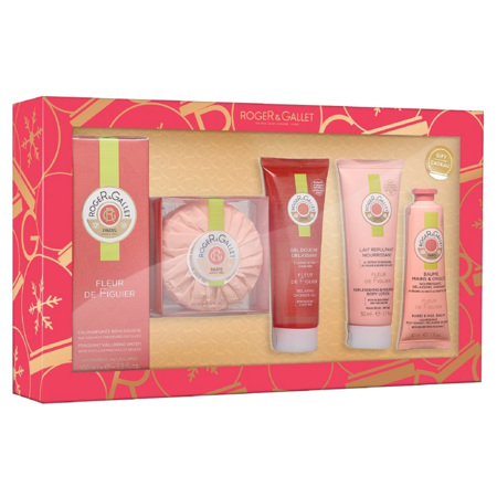 Roger & Gallet Coffret Noël Fleur de Figuier Eau Parfumée + 4 Cadeaux, 100 ml