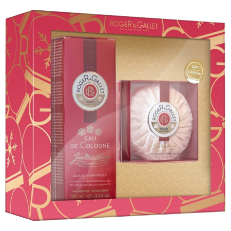 Roger & Gallet Coffret Noël Jean-Marie Farina Eau de Cologne + Savon Offert, 100 ml