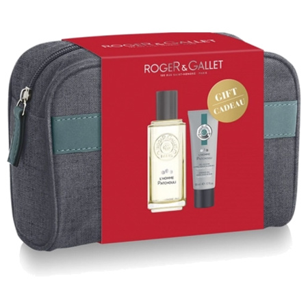 Roger & Gallet Coffret Noël Trousse l'Homme Patchouli Eau de Toilette + Gel Douche Offert 2019, 100 ml + 50 ml