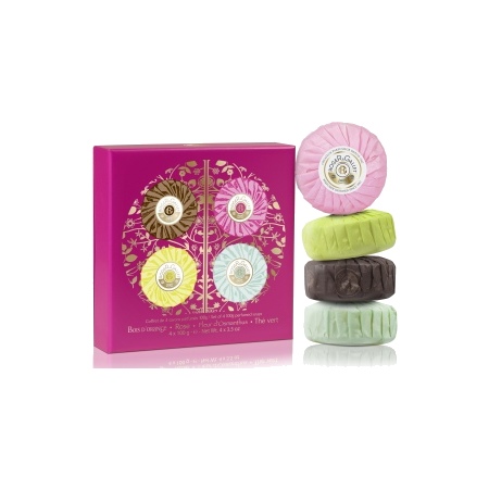 Coffret en bois 4 savons femme - Petit pain de savon