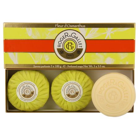 Roger & gallet coffret 3 savons parfumés fleur d'osmanthus 3x100 g