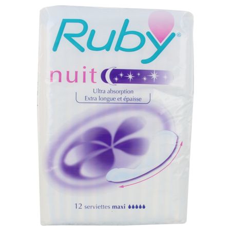 Ruby extralongue protection periodique nuit, x 12