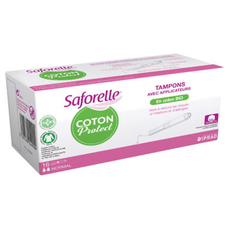 Saforelle coton protect tampons avec applicateurs, x 16