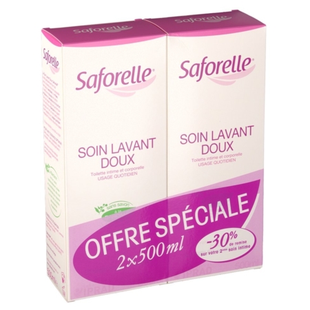 Saforelle soin lavant doux intime, 2 x 500 ml