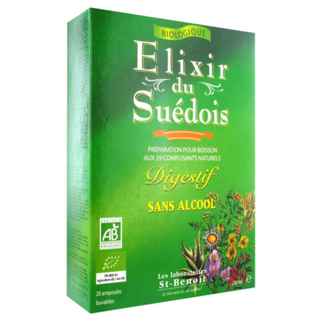 Saint benoit elixir suedois bio sans alcool, 20 ampoules