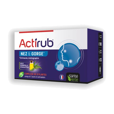 Santé Verte Actirub nez et gorge, 15 sachets