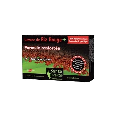 Sante verte levure riz rouge+ 600mg, 30 comprimés