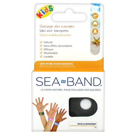 Seaband bracelet antinausee enfant bleu, x 2