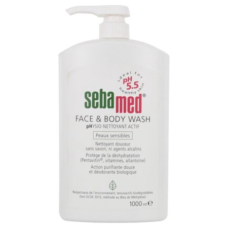 Sebamed face body wash physio nett actif, 1 l de savon liquide