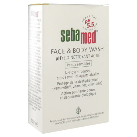 Sebamed face body wash physio nett actif, 200 ml de savon liquide