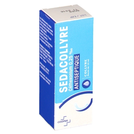 Sedacollyre cethexonium 0,25 pour mille, flacon de 10 ml de collyre