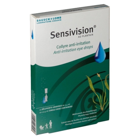 Sensivision au plantain, 10 flacons unidoses de 0,4 ml de collyre