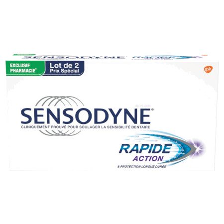 Sensodyne rapide dentifrice lot de 2