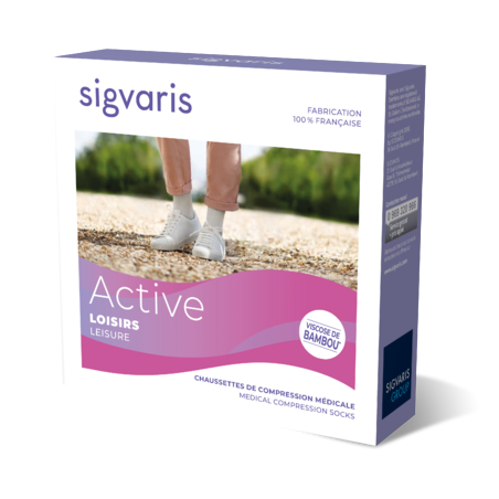 SIGVARIS FEMME CLASSE 2 ACTIVE LOISIRS  CHAUSSETTES MN BLEU