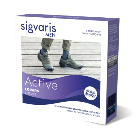 SIGVARIS HOMME CLASSE 2 ACTIVE LOISIRS  CHAUSSETTES LL ANTHRACITE